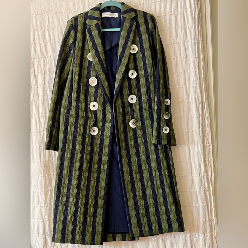 Victoria Beckham coat. Like new. Green/Blue. Size 8 US